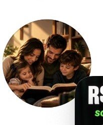 Família reunida em um momento de fé